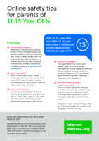 Internet matters Parent Age Guides 11-13-years Online Safety Tips