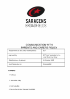 Communication with Parents and Carers Policy October 2025