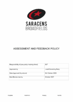 Assessment and Feedback Policy October 2025