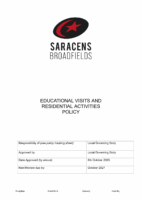 Educational Visits and Residential Activities Policy October 2025