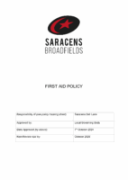 First Aid Policy October 2025